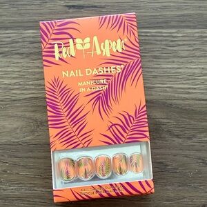 Fabulous Fronds, Fherna Red Aspen Orange and Pink Nail Dashes